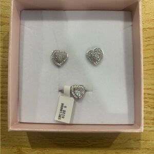 Elegant Sterling Silver Heart Jewelry Set